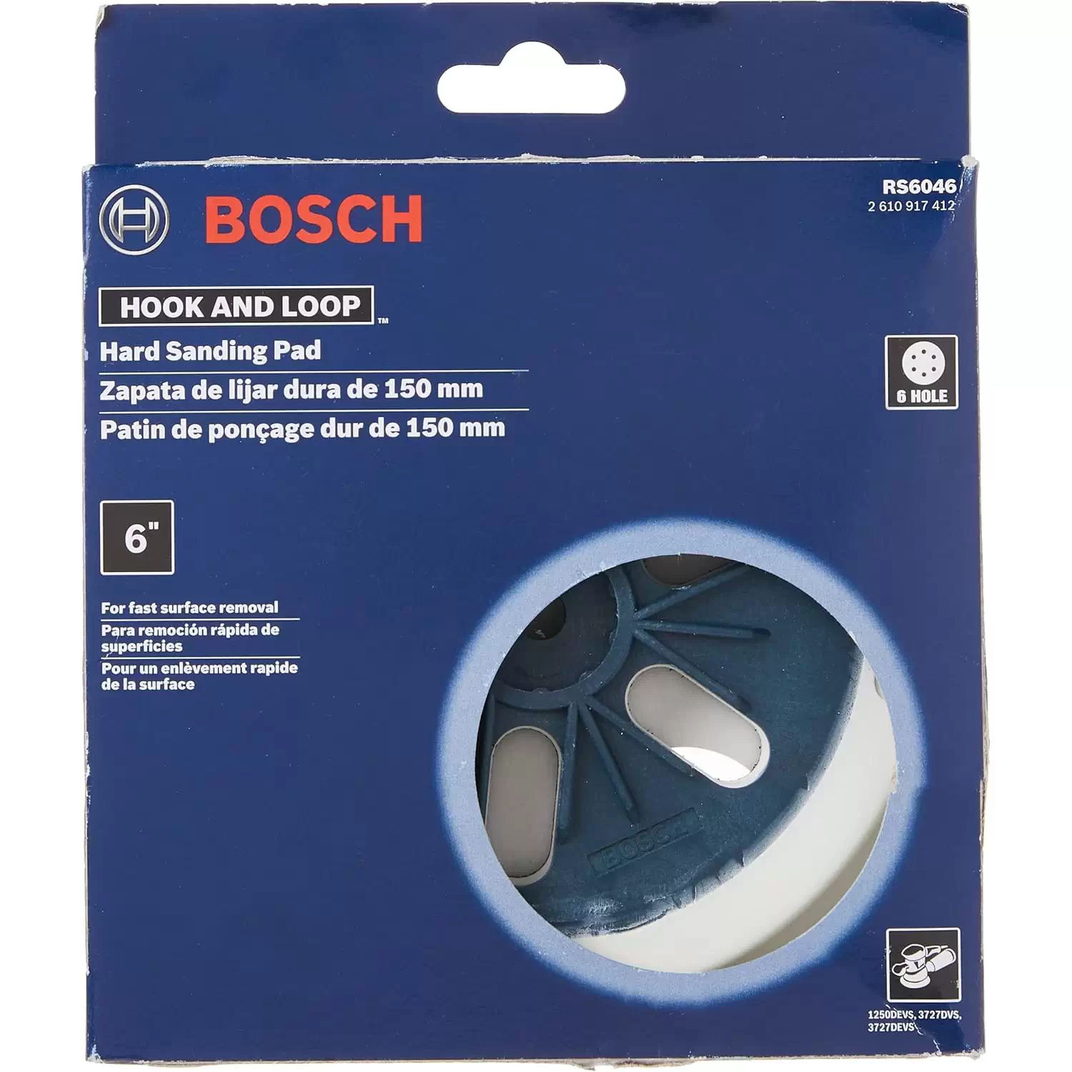 Bosch RS6046 Replacement 6" Hard Random Orbital Sander Backing Pad